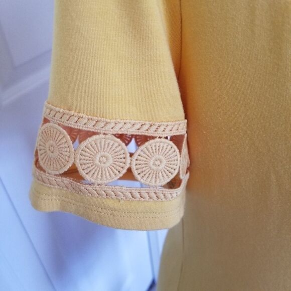 Peck & Peck Yellow Short Sleeved Pull-On Top - Sm - Picture 4 of 8